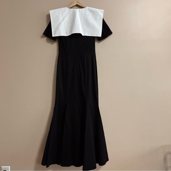 Anouki Designer Sz XS Amore Black And White Embellished Cotton Dress - Picture 7 of 16